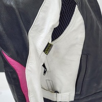 RJays Sapphire XS Ladies Motorcycle Jacket Black White Pink Leather