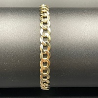 Mens 9ct Yellow Gold Curb Link Bracelet