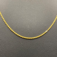 Unisex 22ct Yellow Gold Rope Twist Link Necklace