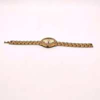 Elite 5089231 Ladies Gold Tone Watch Crystal Bezel Sunray Dial with Extra Links