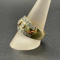 Unisex 9ct Yellow Gold Natural Diamond Ring