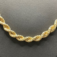 Unisex 9ct Yellow Gold Twist Rope Link Necklace