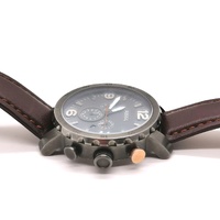 Fossil JR1419 Mens Chronograph Watch 50mm Grey Dial Brown Leather Band