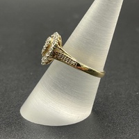 Ladies 9ct Yellow Gold Natural Diamond Cluster Ring