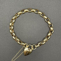 Ladies 9ct Yellow Gold Oval Belcher Link Bracelet