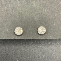 Ladies 18ct Yellow Gold Diamond Cluster Stud Earrings
