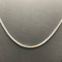 Unisex 925 Sterling Silver Box Link Necklace