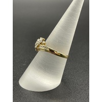 Ladies 9ct Yellow Gold Natural Diamond Ring