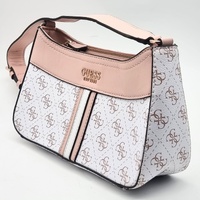GUESS Noelle Monogram Shoulder Bag Pink White KG787919