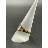 Mens 9ct Yellow Gold Oval Signet Ring