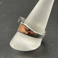 Mens 925 Sterling Silver CZ Signet Ring