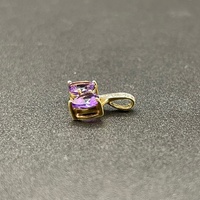 Ladies 9ct Yellow Gold Purple Gemstone Pendant