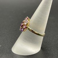 Ladies 9ct Yellow Gold Purple Gemstone Ring