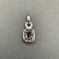 Ladies 18ct White Gold Pink Stone & Diamond Pendant