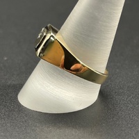 Mens 9ct Yellow Gold Diamond Signet Ring