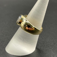 Ladies 14ct Yellow Gold Blue Gemstone Ring
