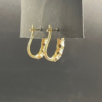 Ladies 9ct Yellow Gold Diamond & Sapphire Oval Hoop Earrings