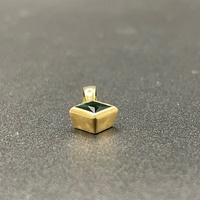 Ladies 9ct Yellow Gold Green Gemstone Pendant