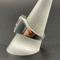 Mens 925 Sterling Silver Eagle Diamond Ring