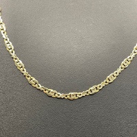 Unisex 9ct Yellow Gold Anchor and Figure 8 Link Necklace