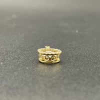 Ladies 10ct Yellow Gold Round Diamond Cluster Pendant