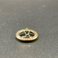 Ladies 9ct Yellow Gold Cubic Zirconia Letter K Round Pendant