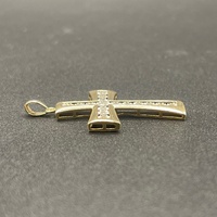 Unisex 9ct Yellow Gold Diamond Crucifix Cross Pendant