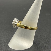 Ladies 18ct Yellow Gold Natural Diamond Cluster Ring