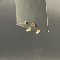 Ladies 9ct Yellow Gold Gemstone Semi Hoop Earrings