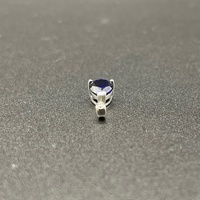 Ladies 10ct White Gold Blue Sapphire & Diamond Droplet Pendant