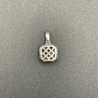 Ladies 10ct White Gold Blue Sapphire & Diamond Pendant