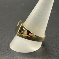 Mens 9ct Yellow Gold Natural Diamond Signet Ring