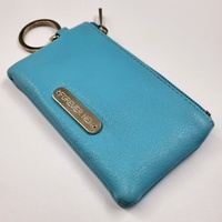 Forever New Blue Zip Coin Purse Keyring Small Wallet Card Cash Pouch