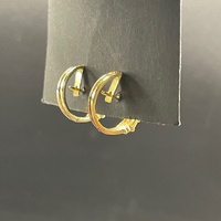 Ladies 14ct Yellow Gold Diamond Hoop Earrings