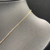 Ladies 9ct Yellow Gold Curb Link Chain & Diamond Cluster Pendant