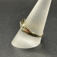 Mens 9ct Yellow Gold Natural Diamond Ring
