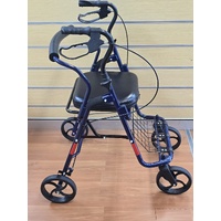 Mobilitymate Foldable 4 Wheel Rollator Walker with Seat and Brakes