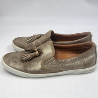 Jimmy Choo Dale Flat Metallic Suede Slip-ons Tassel Loafers - Size 40 - Authentic