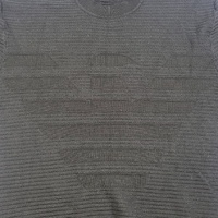 Emporio Armani Men's Black Ribbed Knit Crewneck Sweater Size S Authenticated CLG