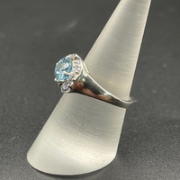 Ladies 925 Sterling Silver Blue & Purple Gemstone Ring