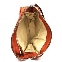 Chloe Orange Pebbled Leather Clutch Bag with Pouch and Card Tag