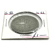 1939 Great Britain Half Crown Coin - King George VI - .500 Silver - Circulated Condition