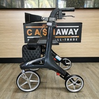 Hero+ 136kg SWL Carbon Fibre Seat Walker with Hand Brakes and Basket