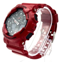 Casio G-Shock GA-100B Analog Digital Resin Strap Mens Red Watch 200m WR