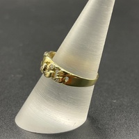 Unisex 18ct Yellow Gold Curb Link Pattern Ring