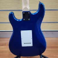 Electric Guitar 6 String S-Style Metallic Blue Maple Neck SSS Chrome