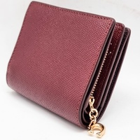Coach Snap Wallet in Crossgrain Leather Dark Wine CCM75 Bifold