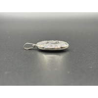 Ladies 925 Sterling Silver Oval Locket Pendant