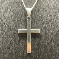 Unisex 925 Sterling Silver Curb Link Chain & Cross Pendant Necklace