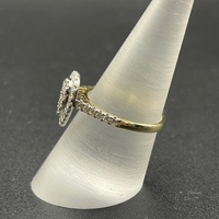 Ladies 9ct Yellow Gold Diamond Cluster Ring